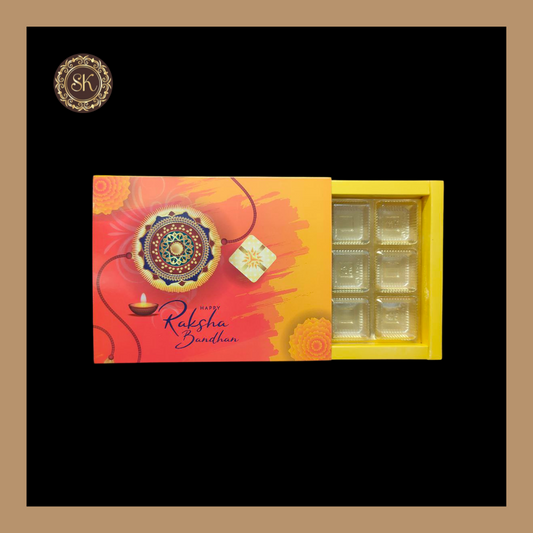 12 Cavity Raksha Bandhan Box | Yellow Cavity Box | Chocolate Box | Gift Box - (With Cavity & Lid Cover) Sweetkraft | Baking supplies