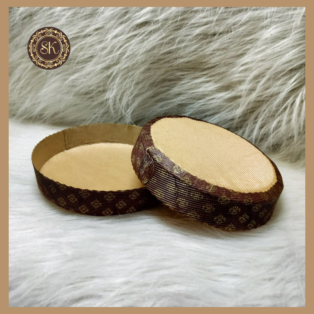 Plum Cake Mould Printed Direct bakeable Mould Bake and Serve Round  Shape (21cm x 4cm) - Main Image