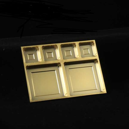 12 Dc golden tray 4*3 - (Pack of 10) Sweetkraft | Baking supplies