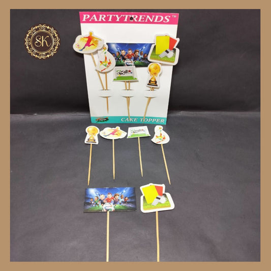 Theme Cake Toppers - 6pcs, Happy Birthday Cake Toppers | Party Cake Toppers | Football Team Cake Toppers. Sweetkraft | Baking supplies