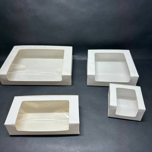 1 Brownie White L-Shaped Window Box Sweetkraft | Baking supplies