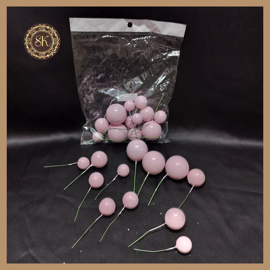 Faux Balls | Pearl Faux Balls | For Cake and Cupcake Decor | Pink - Pack of 12 Pieces.