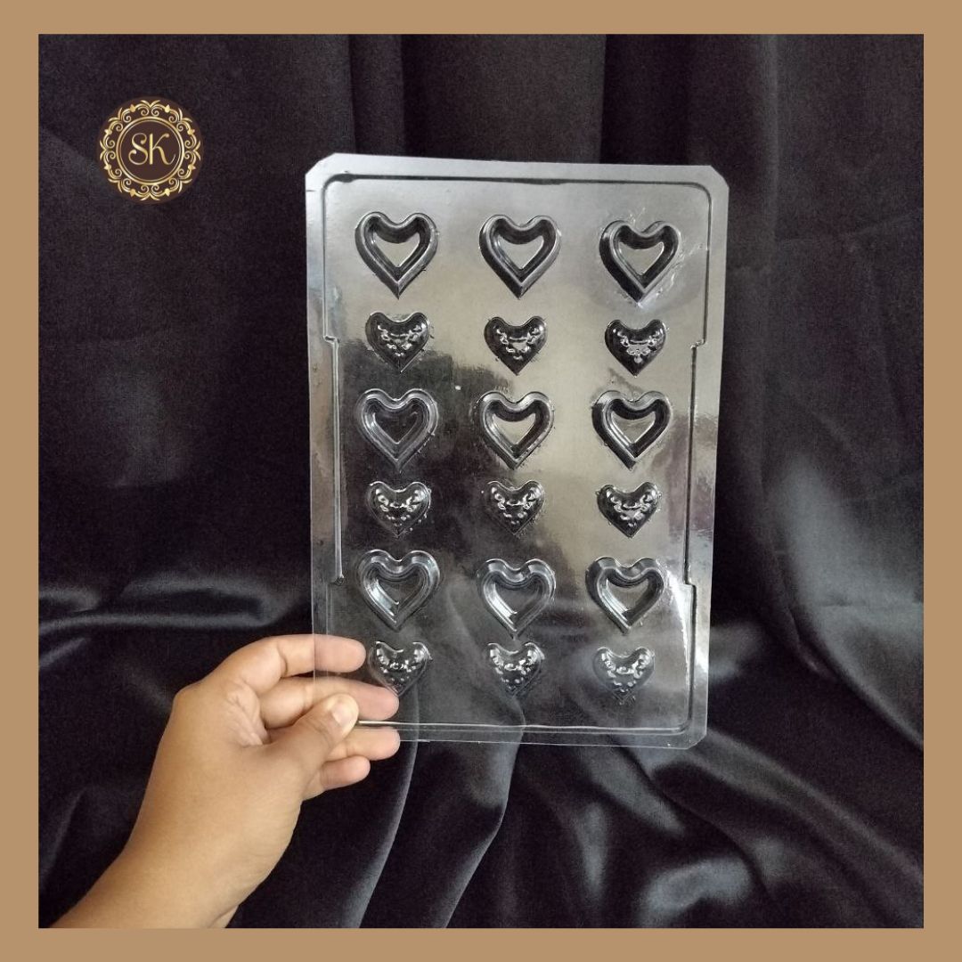 Plastic chocolate mould | Plastic Heart Shape Mold | Valentine Plastic Mold | Plastic molds  (PM-023) Sweetkraft | Baking supplies