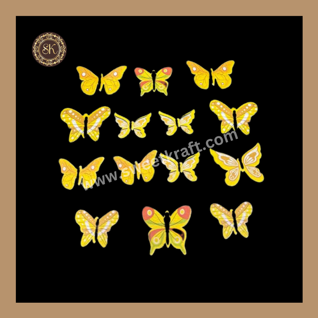 Edible Wafer Butterfly | Pre-Cut Wafer Paper | Stick on Cake Decor | Cake Topper - (EB-004) Sweetkraft | Baking supplies
