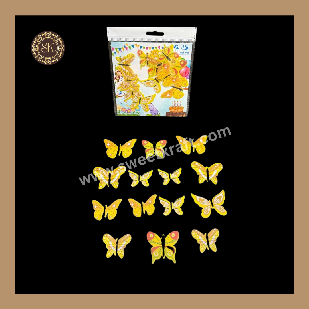 Edible Wafer Butterfly | Pre-Cut Wafer Paper | Stick on Cake Decor | Cake Topper - (EB-004) Sweetkraft | Baking supplies