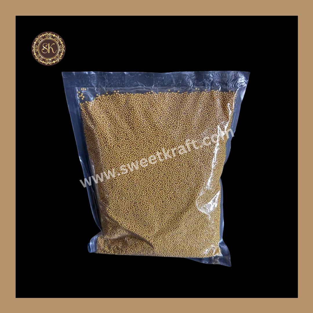 Fancy Candy | Sprinkles | Cake Topping | Golden Colour - Size 00 Sweetkraft | Baking supplies