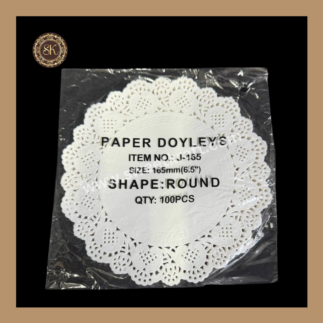 Doily Paper | Doyleys Paper | Pack Of 100 Sheets | Size -6.5inch Sweetkraft | Baking supplies