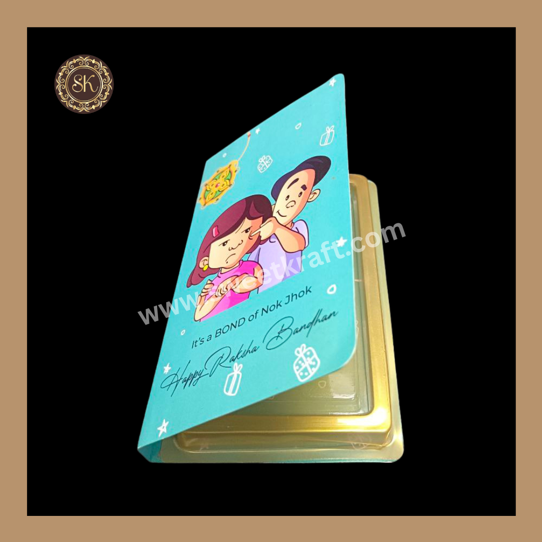 Happy Raksha Bandhan Bar Book | Chocolate Bar Book | Chocolate Box | Bar Box | Blue - (Pack Of 5pcs) Sweetkraft | Baking supplies