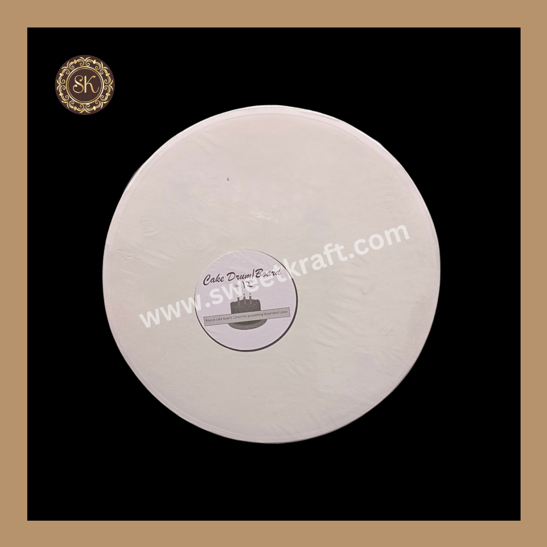 Cake Drum Board | Cake Base | Drum Board | Pastry Board | White - 12inch (Pack of 1pc) Sweetkraft | Baking supplies