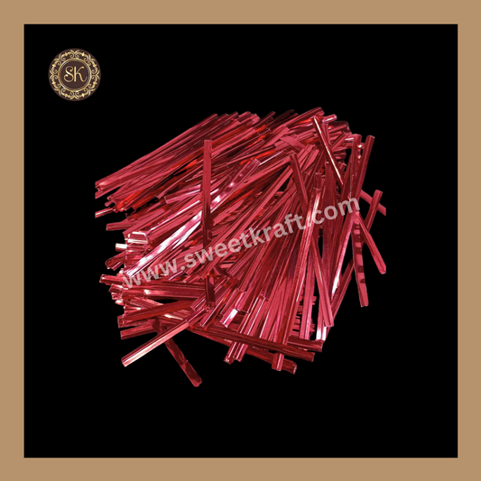 Twister Ties | Metallic Twist Ties | Metallic Twister Tie | Aluminium Twister Tie | Chocolate Twester - Red Colour Sweetkraft | Baking supplies