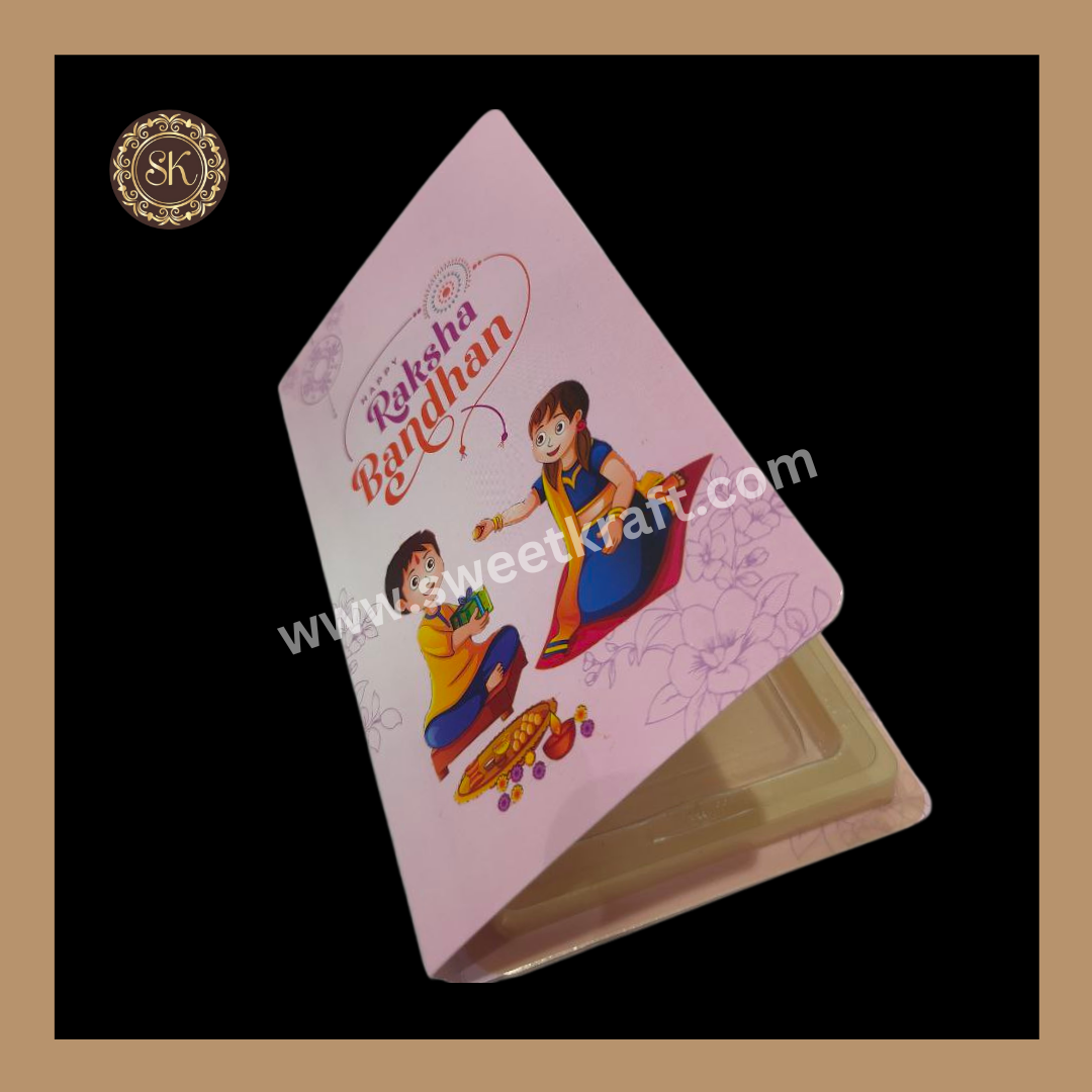 Happy Raksha Bandhan Bar Book | Chocolate Bar Book | Chocolate Box | Bar Box | Pink - (Pack Of 5pcs) Sweetkraft | Baking supplies