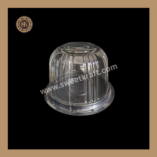 Round PVC Pastry Container | Round Pastry Cake Box |  Bento Cake Box | Silgle Modak Box | Blck- With Lid (MDC-06) Sweetkraft | Baking supplies