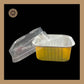 Square Foil Container | Brownie Container | Dessert Foil Containers | Alunimium Foil Container With Lid Cover | Color - Golden | Pack Of -10pcs, 50pcs & 100pcs