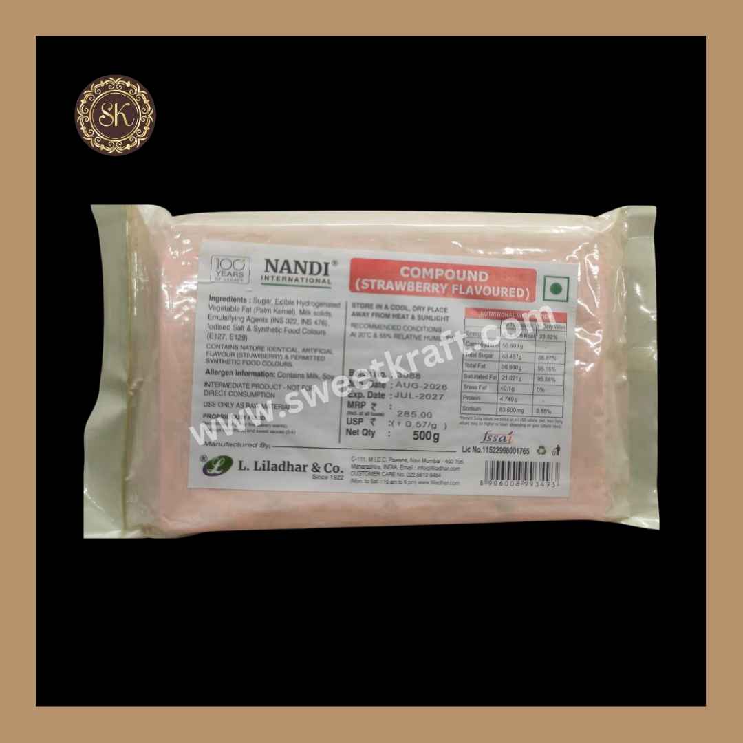 Strawberry Flavoured Compound | Strawberry Compound | Nandi  - 500gms