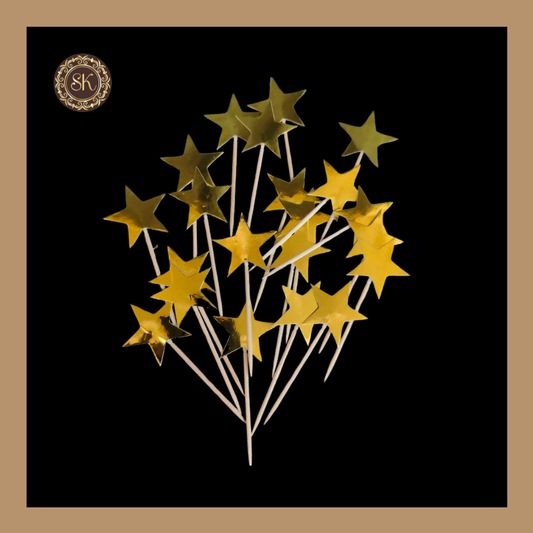 Star Toothpick Cake Toppers | Paper Cake Topper | Cake Toppers | Golden Colour (TP.No.006)