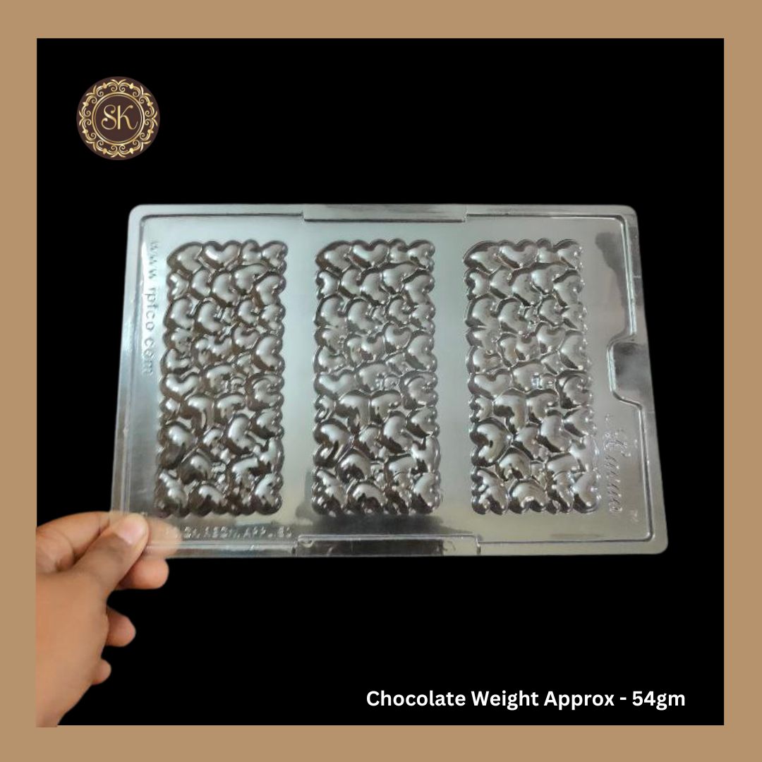 Plastic chocolate mould | Cacao | Mold | Heart Bar Plastic Mold | Plastic molds  (PM-296)