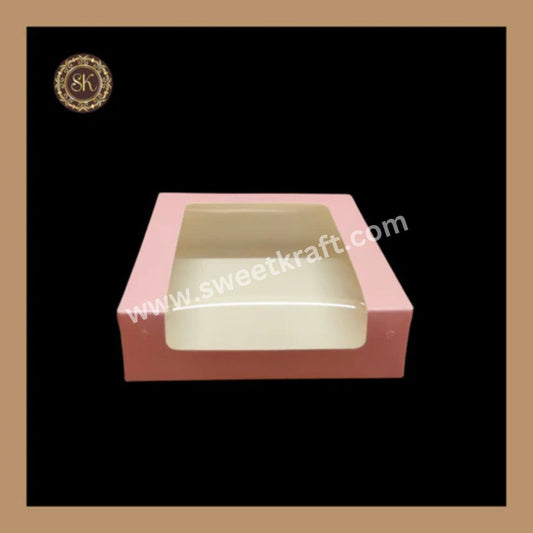 4 Pink Brownie L-Shaped Window Box | Window Brownie Box | Brownie box Sweetkraft | Baking supplies