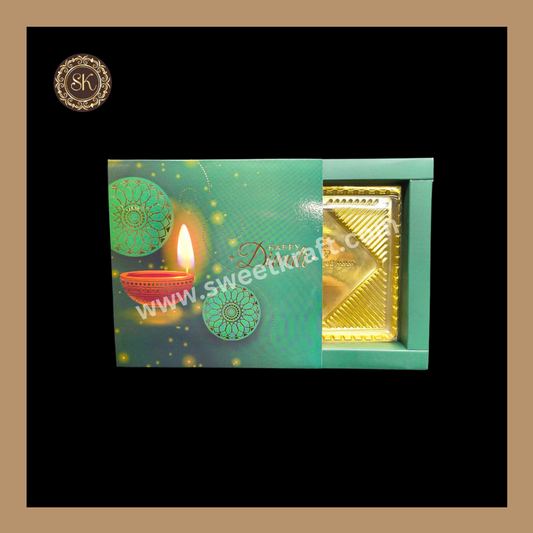 9 Combo Diwali Box | Mithai Box | Happy Diwali | Golden Cavity Box | Chocolate Box | Gift Box | Green Colour - (With Cavity & Lid Cover)