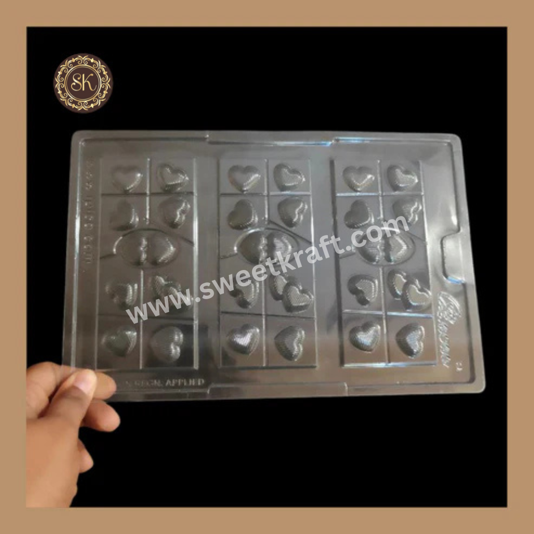 Plastic chocolate mould | Cacao | Bar Box Heart Shaped Mold | Plastic Mold | Plastic molds  (PM-230) Sweetkraft | Baking supplies