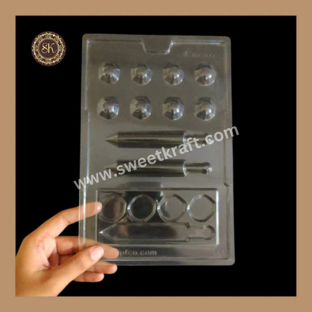 Plastic chocolate mould | Cacao | Pichkari Gulal Shaped Mold | Holi Plastic Mold | Plastic molds  (PM-221) Sweetkraft | Baking supplies