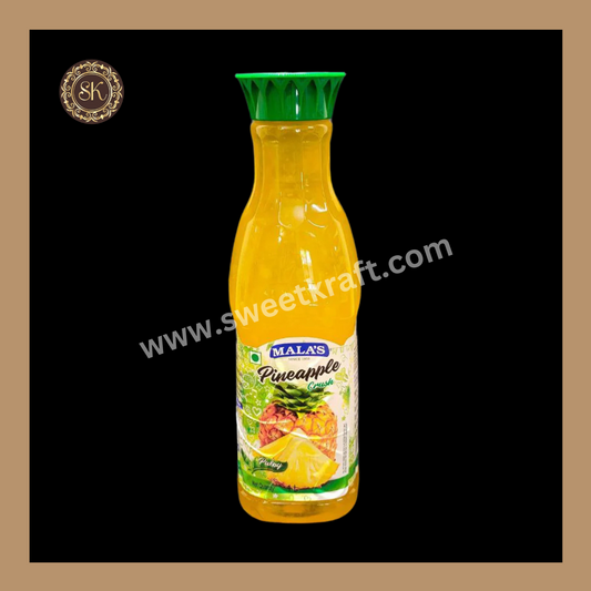 Mala's | Pineapple Whole Fruit Crush | With Fruit Pieces- 1Litre Sweetkraft | Baking supplies