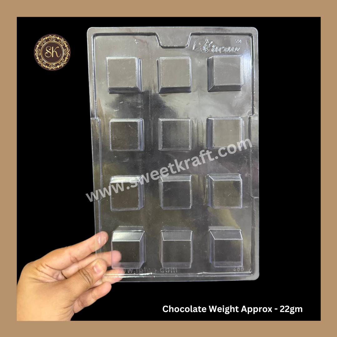 Plastic chocolate mould | Cacao | Square Design Mould | Plastic molds (PM-312) Sweetkraft | Baking supplies