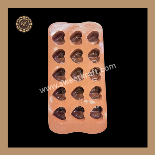 Silicone Chocolate Mould | Heart Shape Silicone Mould | Brown Silicone Mould | Pack Of 1pc (CSM-014) Sweetkraft | Baking supplies
