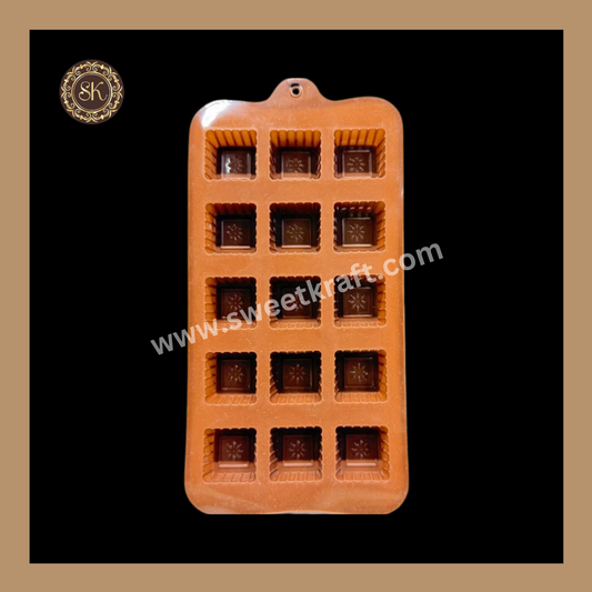 Silicone Chocolate Mould | Square Shape Silicone Mould | Brown Silicone Mould | Pack Of 1pc (CSM-015) Sweetkraft | Baking supplies