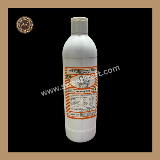 Liquid Synthetic Food Colour Preparation | Food Colour | Orange Red | Brand - Nandi (500ml) Sweetkraft | Baking supplies
