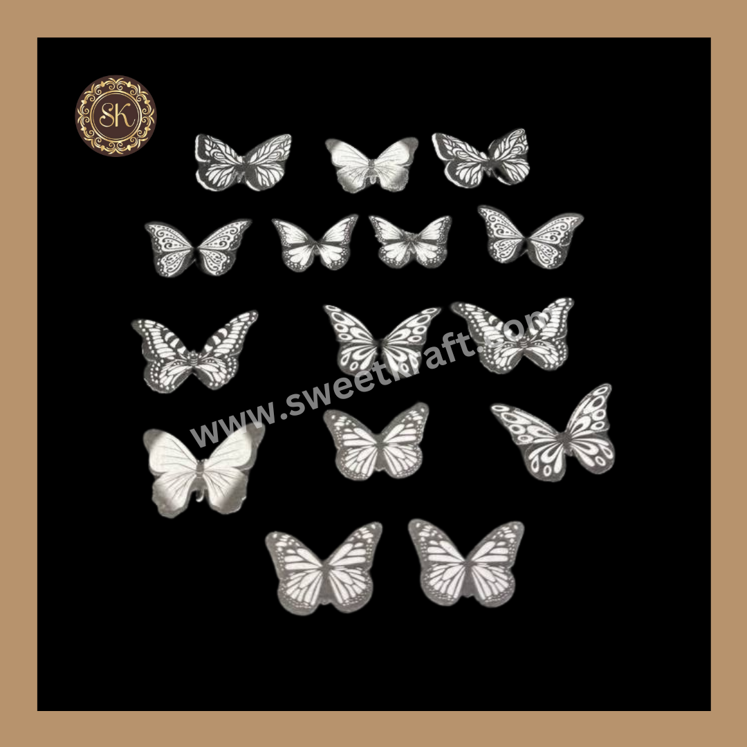 Edible Wafer Butterfly | Pre-Cut Wafer Paper | Stick on Cake Decor | Cake Topper - (EB-002) Sweetkraft | Baking supplies