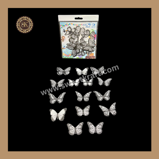 Edible Wafer Butterfly | Pre-Cut Wafer Paper | Stick on Cake Decor | Cake Topper - (EB-002) Sweetkraft | Baking supplies