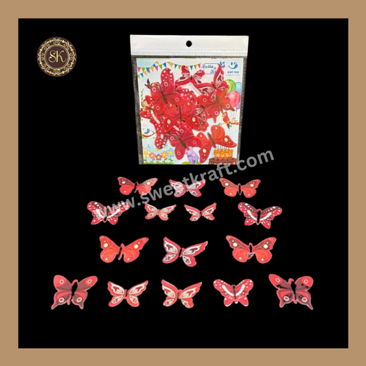 Edible Wafer Butterfly | Pre-Cut Wafer Paper | Stick on Cake Decor | Cake Topper - (EB-003) Sweetkraft | Baking supplies