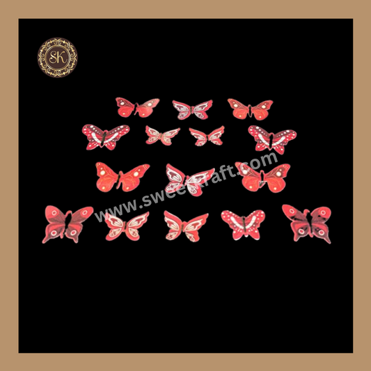 Edible Wafer Butterfly | Pre-Cut Wafer Paper | Stick on Cake Decor | Cake Topper - (EB-003) Sweetkraft | Baking supplies