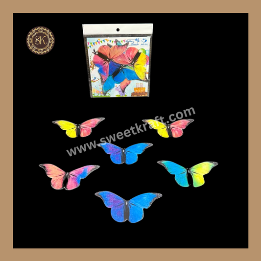 Edible Wafer Butterfly | Pre-Cut Wafer Paper | Stick on Cake Decor | Cake Topper - (EB-005) Sweetkraft | Baking supplies