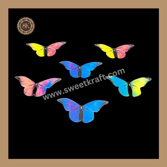 Edible Wafer Butterfly | Pre-Cut Wafer Paper | Stick on Cake Decor | Cake Topper - (EB-005) Sweetkraft | Baking supplies