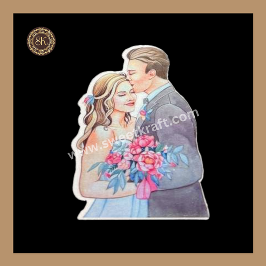 Edible Wafer Couple | Pre-Cut Wafer Paper | Stick on Cake Decor | Cake Topper - (EB-006) Sweetkraft | Baking supplies