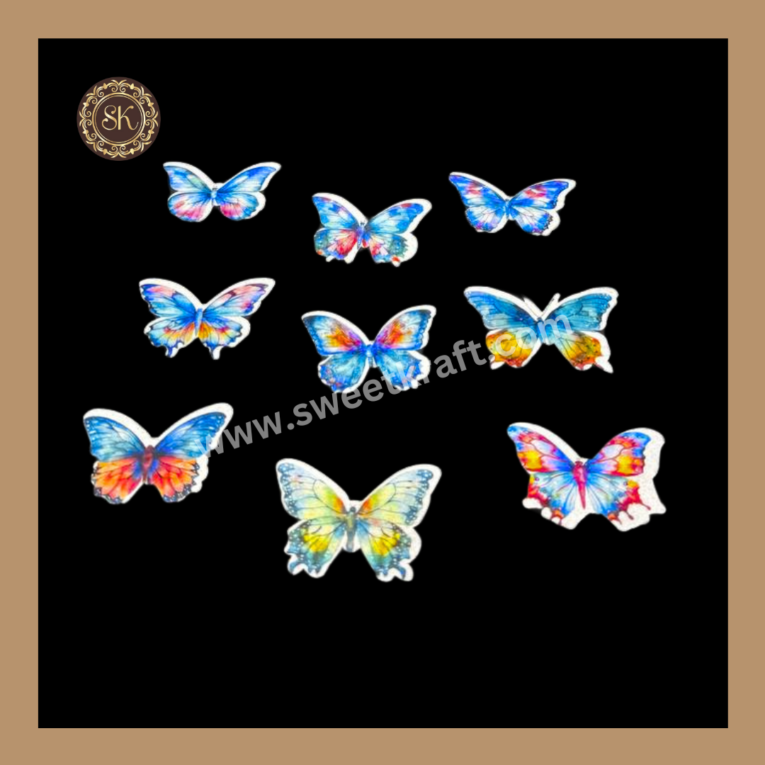 Edible Wafer Butterfly | Pre-Cut Wafer Paper | Stick on Cake Decor | Cake Topper - (EB-008) Sweetkraft | Baking supplies