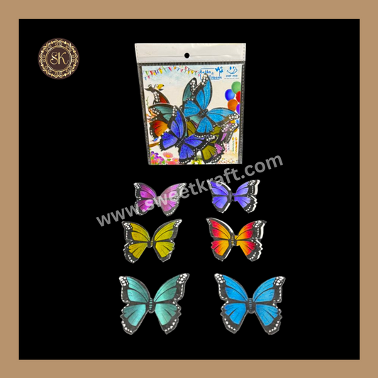 Edible Wafer Butterfly | Pre-Cut Wafer Paper | Stick on Cake Decor | Cake Topper - (EB-010) Sweetkraft | Baking supplies