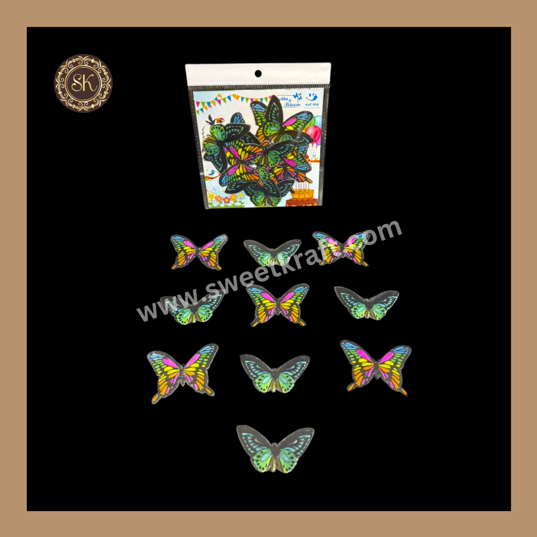 Edible Wafer Butterfly | Pre-Cut Wafer Paper | Stick on Cake Decor | Cake Topper - (EB-011) Sweetkraft | Baking supplies