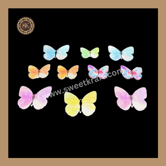 Edible Wafer Butterfly | Pre-Cut Wafer Paper | Stick on Cake Decor | Cake Topper - (EB-012) Sweetkraft | Baking supplies