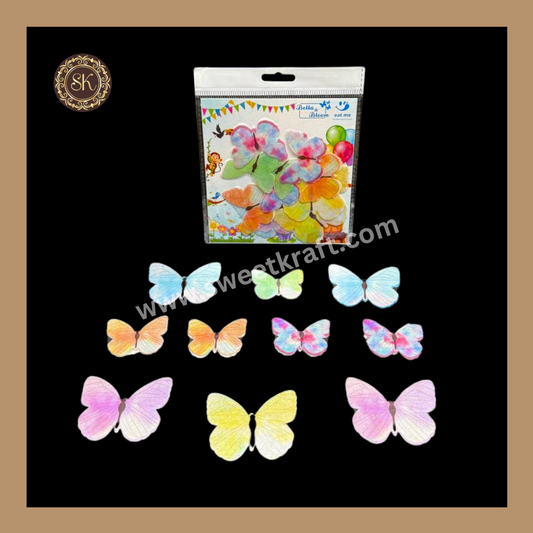 Edible Wafer Butterfly | Pre-Cut Wafer Paper | Stick on Cake Decor | Cake Topper - (EB-012) Sweetkraft | Baking supplies