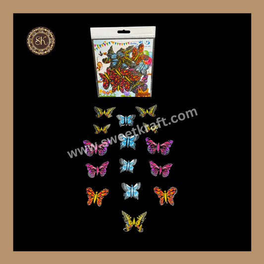 Edible Wafer Butterfly | Pre-Cut Wafer Paper | Stick on Cake Decor | Cake Topper - (EB-015) Sweetkraft | Baking supplies