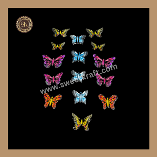Edible Wafer Butterfly | Pre-Cut Wafer Paper | Stick on Cake Decor | Cake Topper - (EB-015) Sweetkraft | Baking supplies