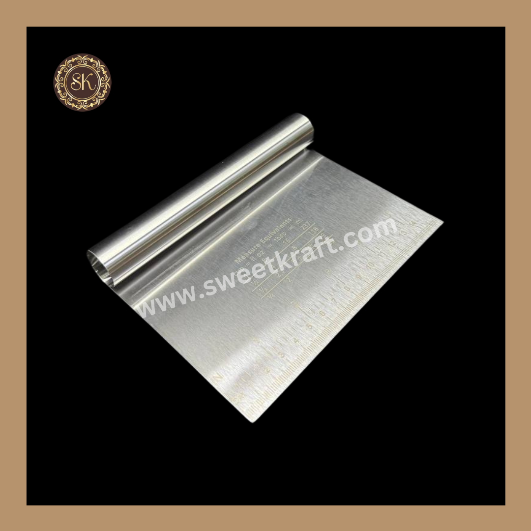 Stainless Steel Scraper | Stainless Steel Dough Cutter | Icing Measure Scraper | Small Scraper - 14cm Sweetkraft | Baking supplies