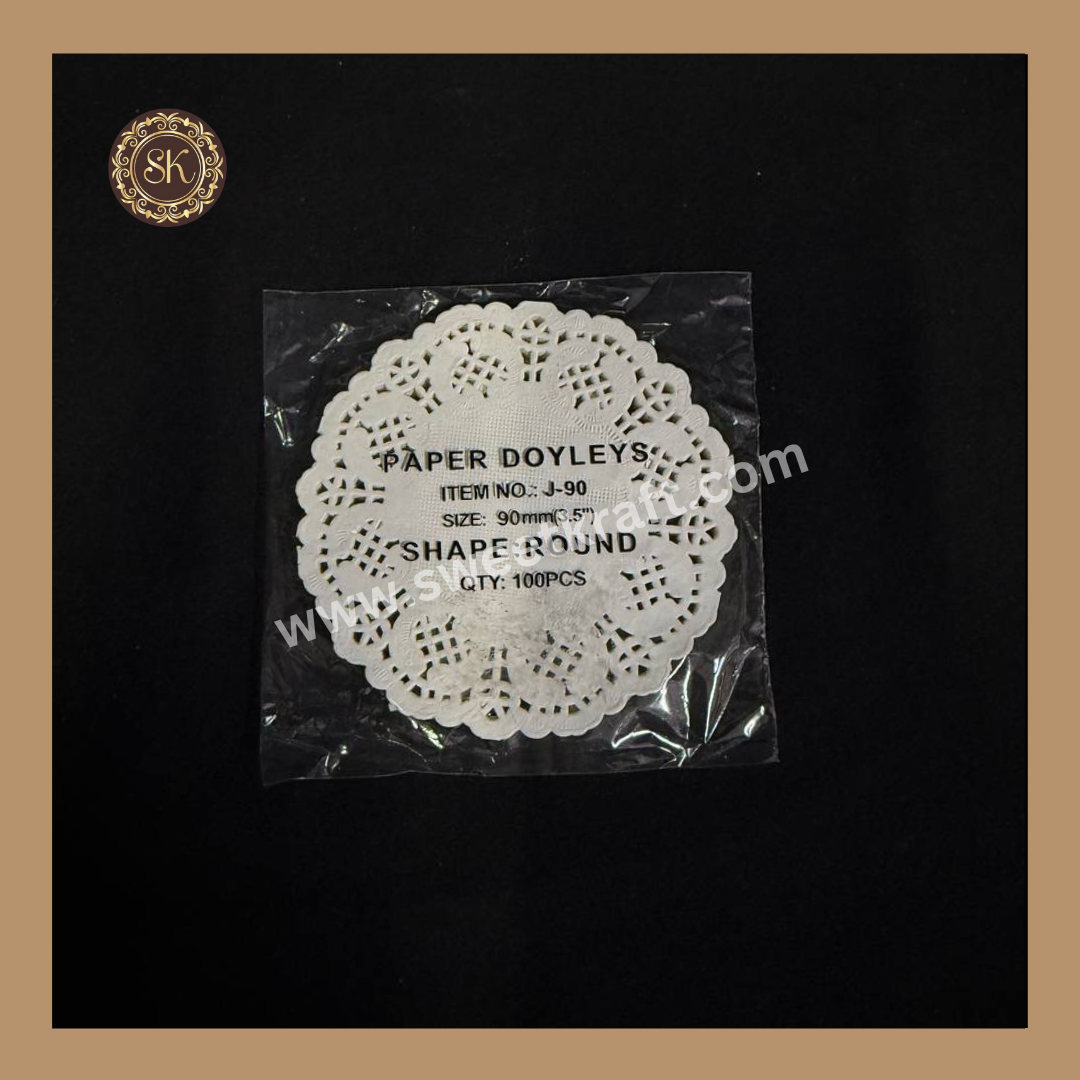 Doily Paper | Doyleys Paper | Pack Of 100 Sheets | Size -3.5inch Sweetkraft | Baking supplies