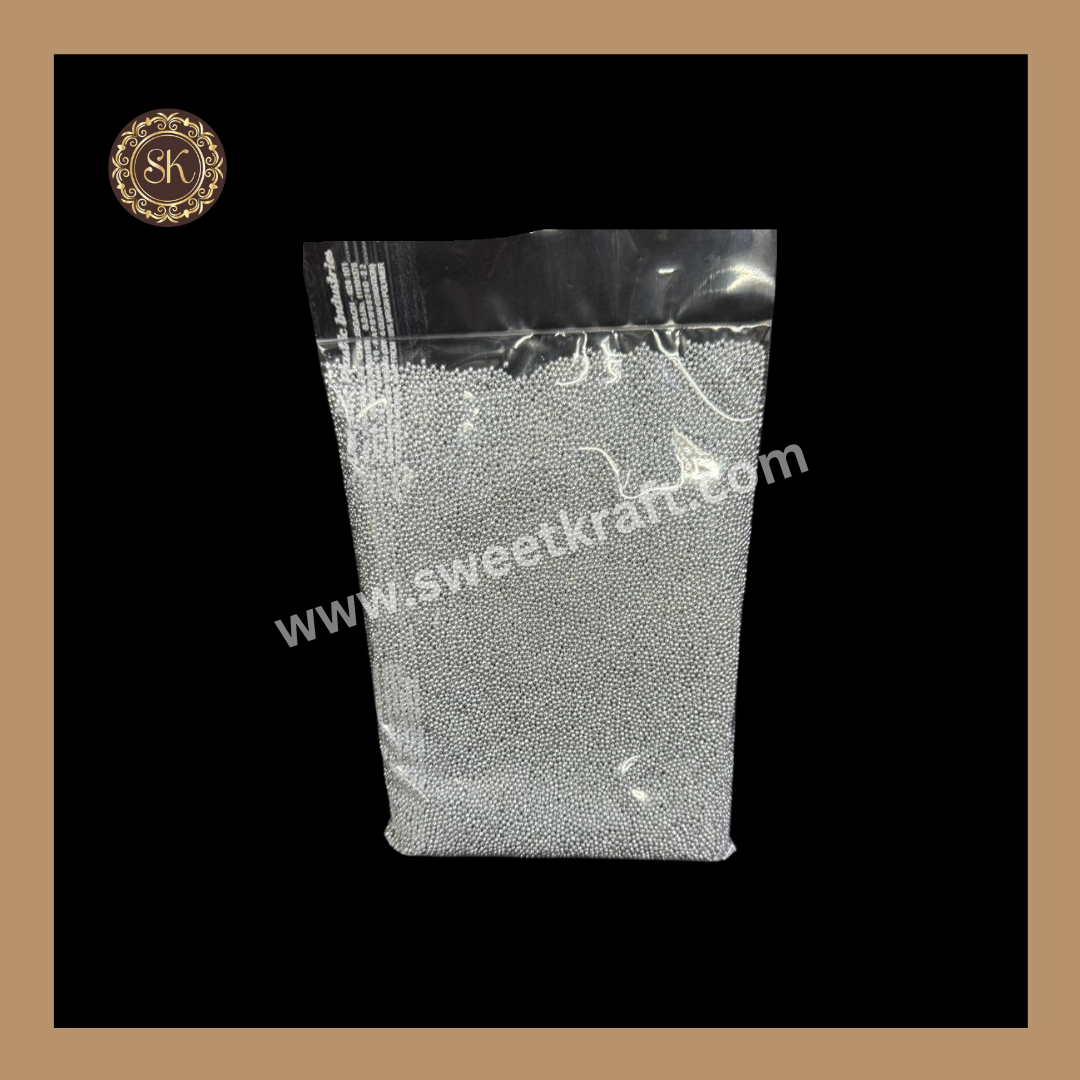 Fancy Candy | Sprinkles | Cake Topping | Silver Colour - Size 00 Sweetkraft | Baking supplies