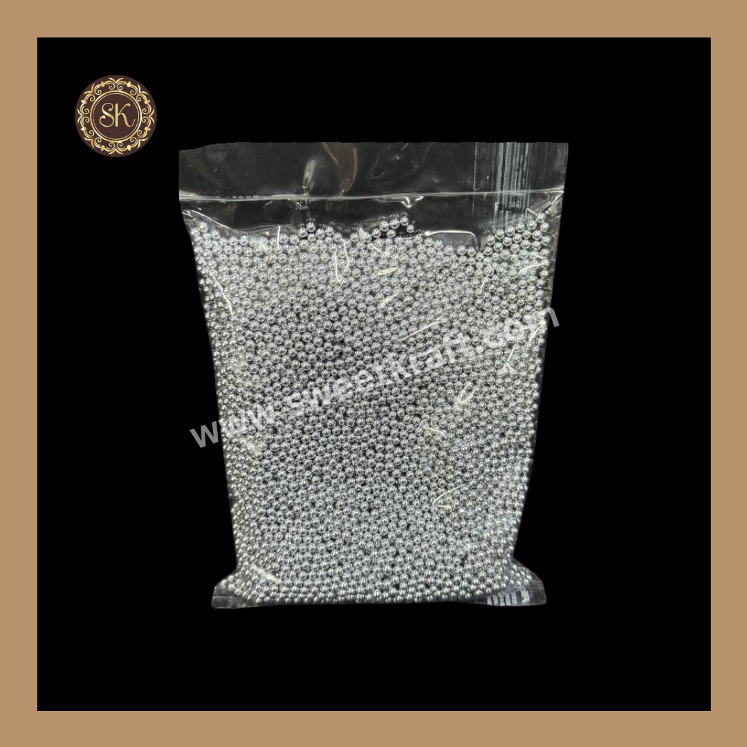 Fancy Candy | Sprinkles | Cake Topping | Silver Colour - Size 2 (500gm) Sweetkraft | Baking supplies