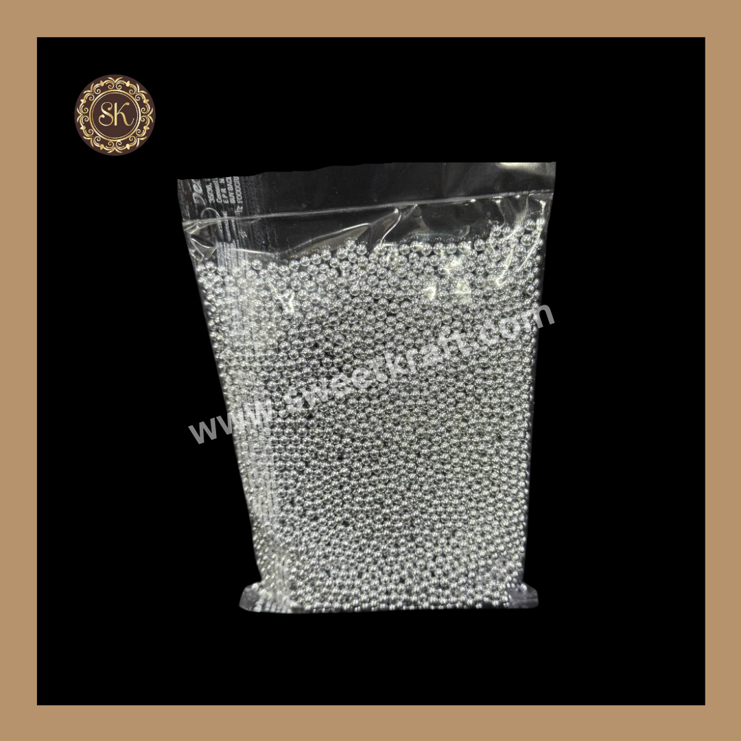 Fancy Candy | Sprinkles | Cake Topping | Silver Colour - Size 3 (500gm) Sweetkraft | Baking supplies