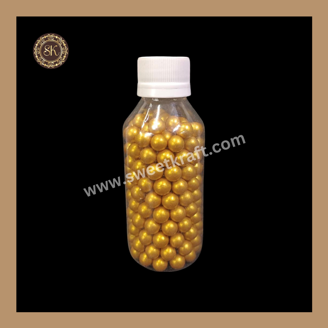 Fancy Candy | Sprinkles | Edible Cake Decoration Items | Cake Topping | Sprinkles For Cake Decoration | Golden Colour | Big Bottle - (Size-4) Sweetkraft | Baking supplies