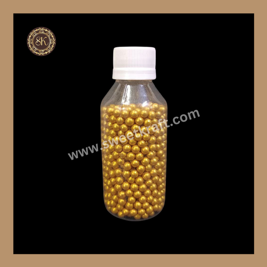 Fancy Candy | Sprinkles | Edible Cake Decoration Items | Cake Topping | Sprinkles For Cake Decoration | Golden Colour | Big Bottle - (Size-3) Sweetkraft | Baking supplies